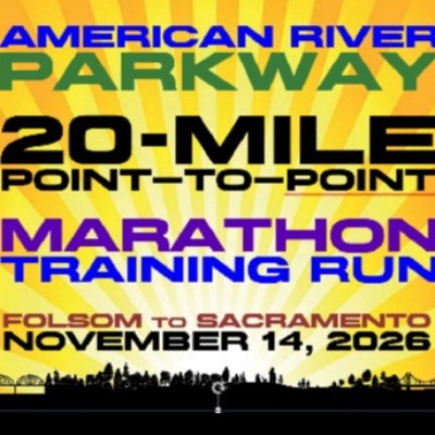 2026 American River Parkway 20-mile Point-to-Point Marathon Training Run & Taper Program logo