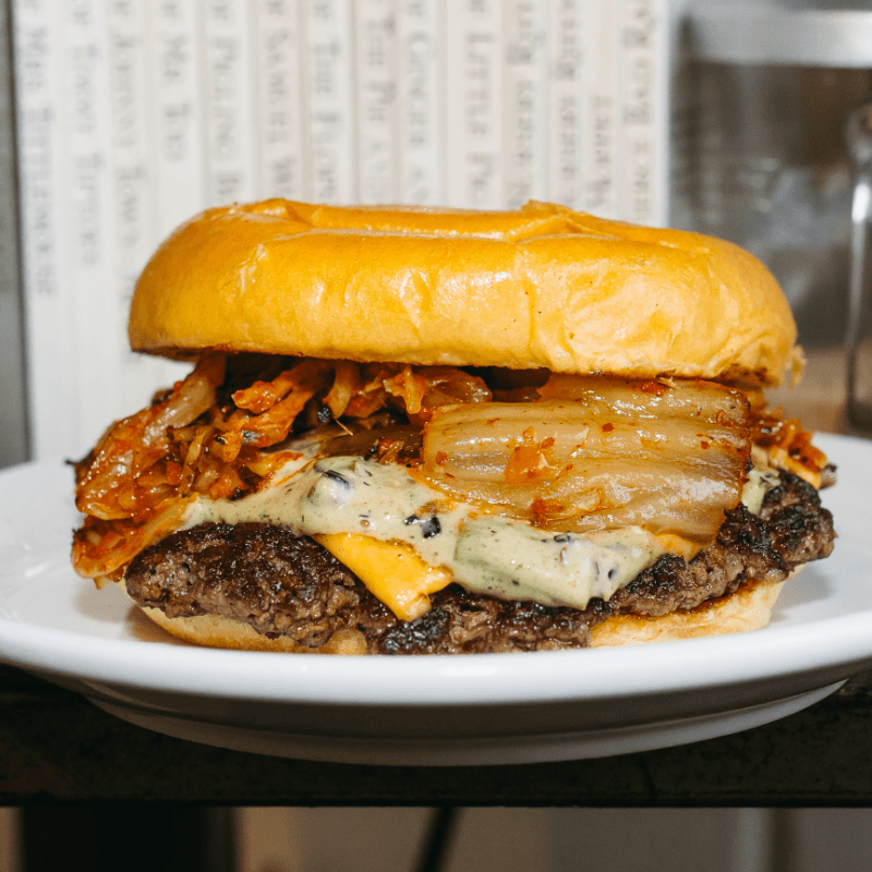 Beef Smash Kimchi Burger