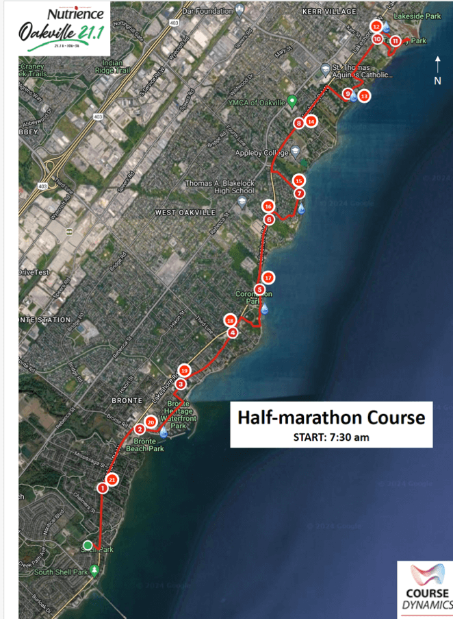 A map of a marathonDescription automatically generated