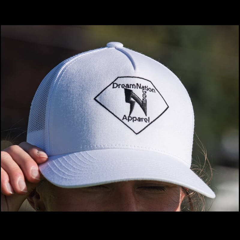 White cap with black logo