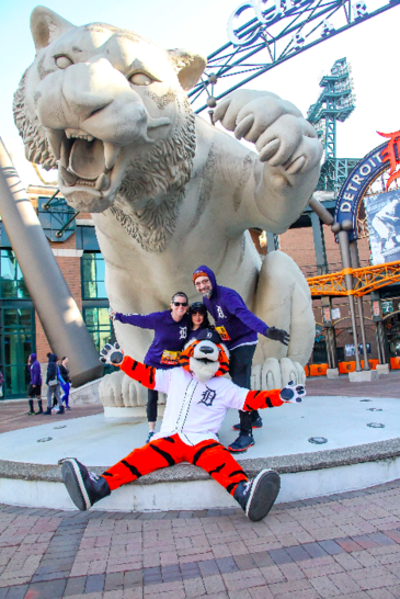 Detroit Tigers Mascot Statue outside Comerica Park