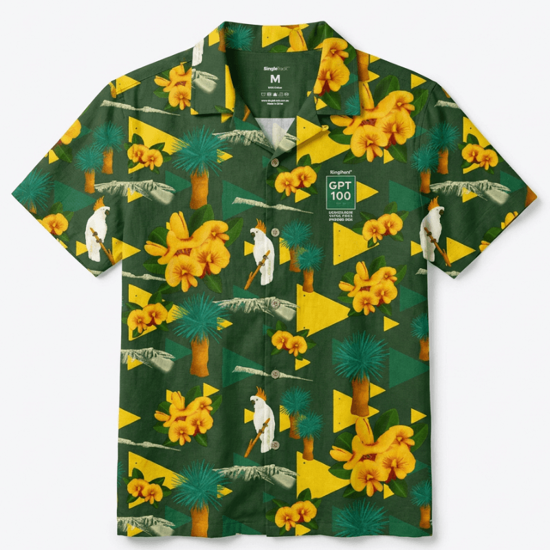 Button up, colourful running shirt