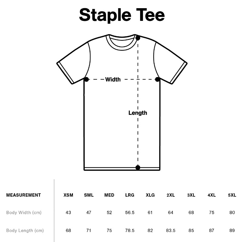 Shirt sizing chart
