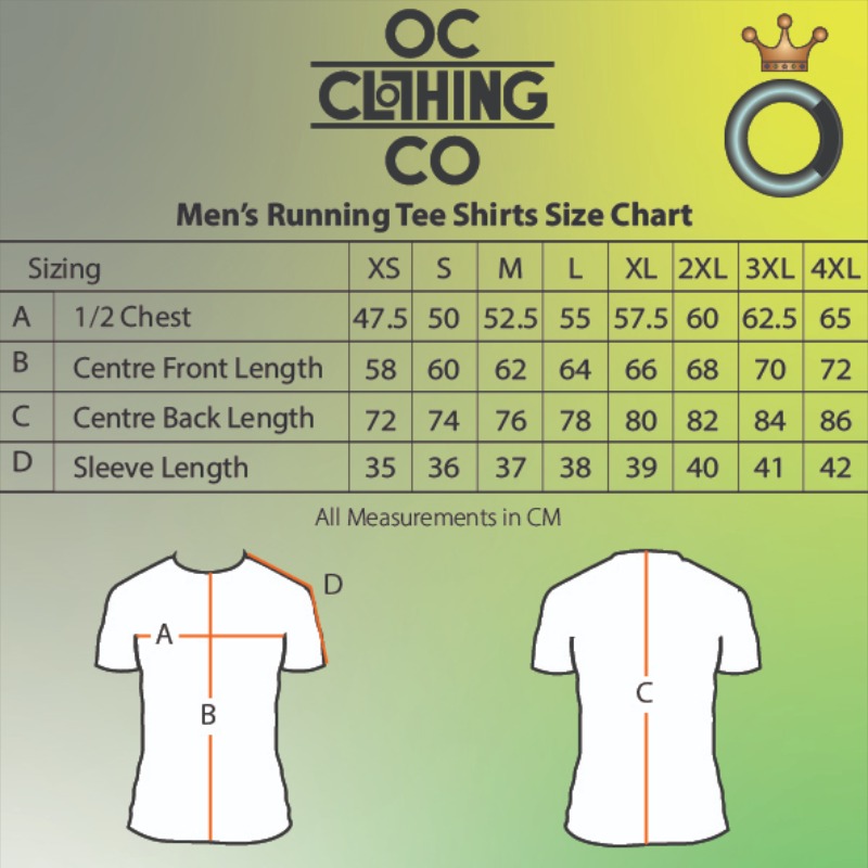 Round Neck (Men's style) size chart