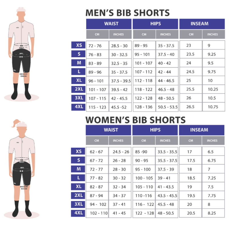 Bib Shorts Sizing Chart