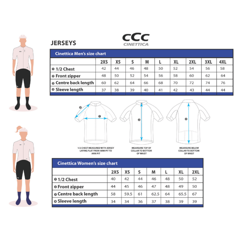 BA Jersey Sizing Chart