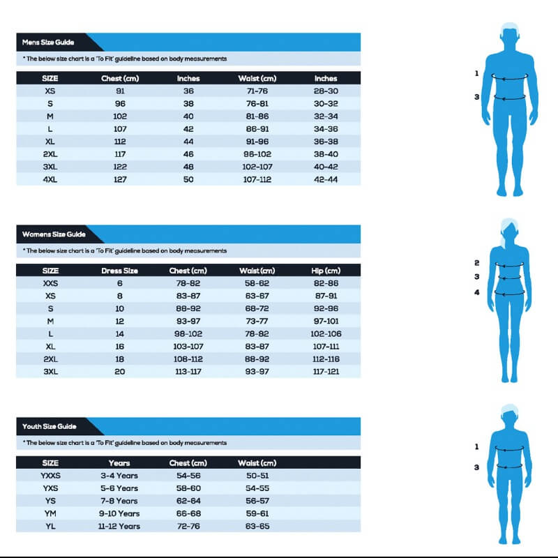 Sizing charts