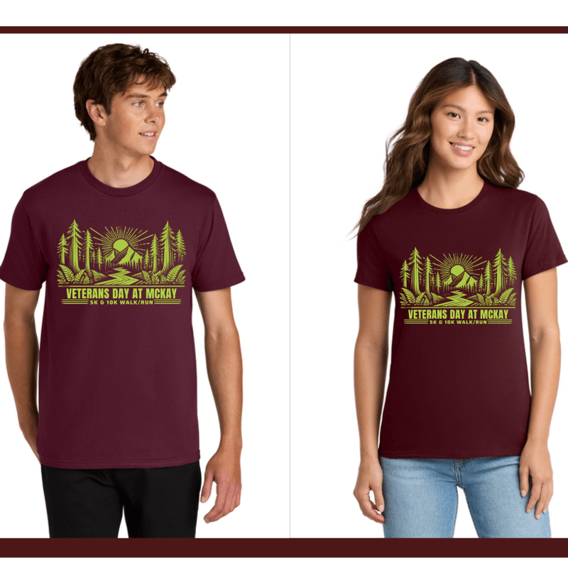 Dark Maroon Shirt with Neon Green Graphic
