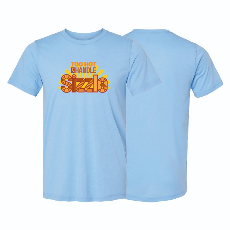 Bring the heat. This tee features the bold Sizzle graphic with Too Hot to Handle branding for a fun, standout look. Lightweight and soft—perfect for race weekend or summer training.