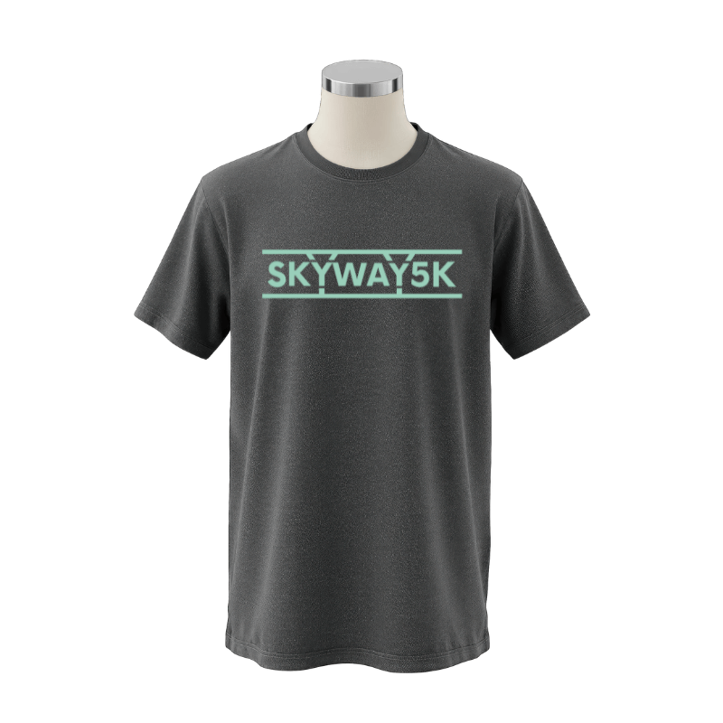 Charcoal gray T-Shirt with Teal Logo