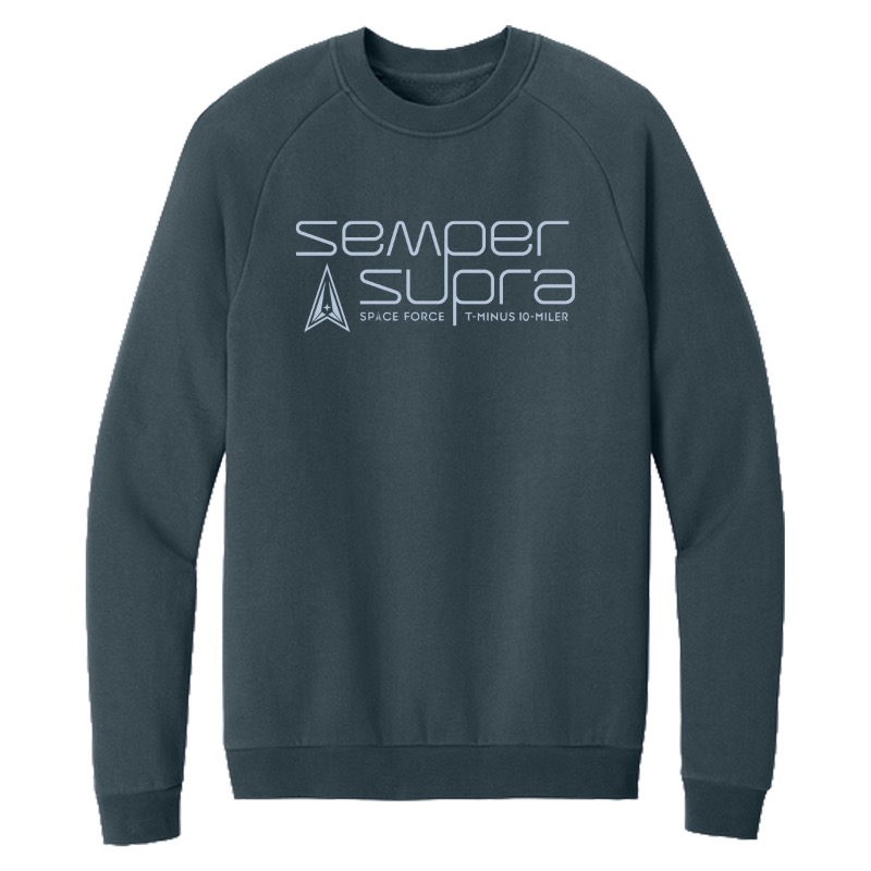 Unisex Cloud Fleece Space Force T-Minus 10-Miler Semper Supra Crew