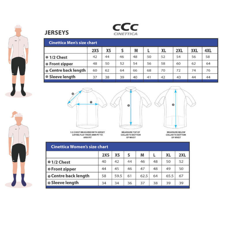 BA Jersey Sizing Chart