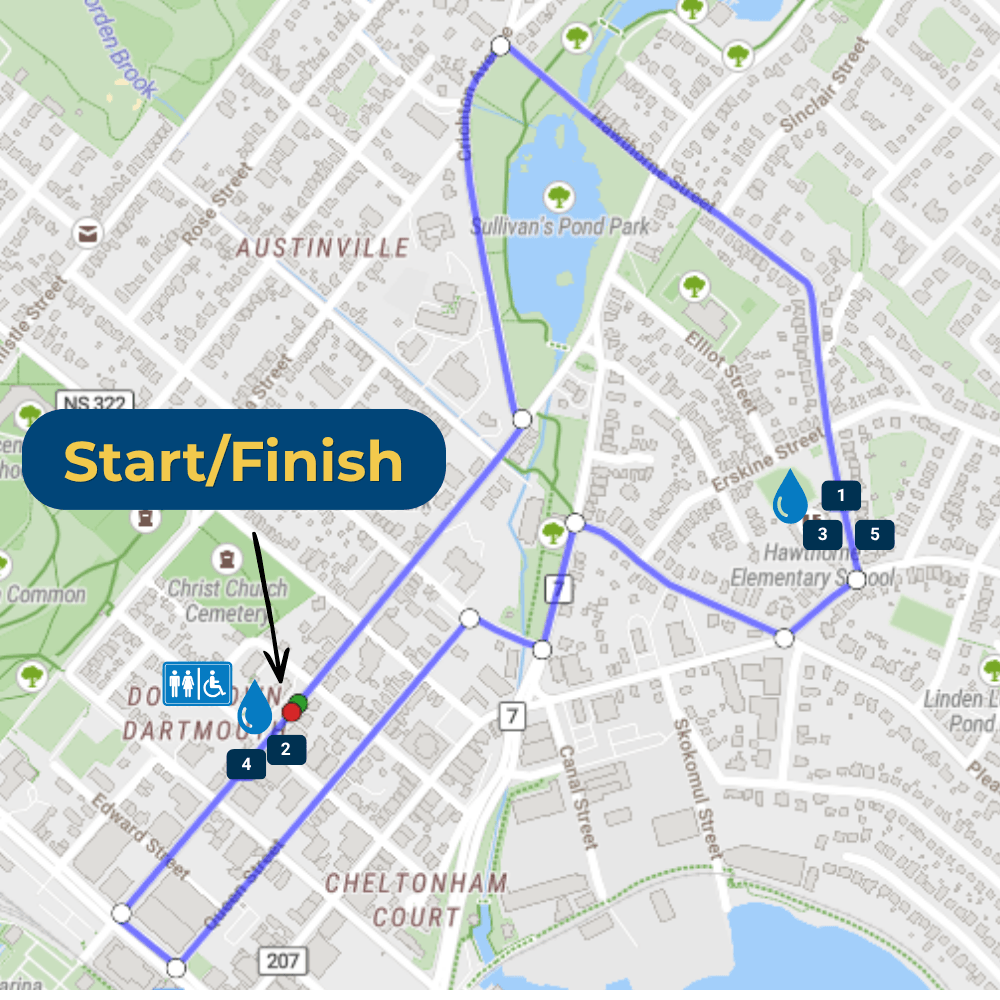 Dartmouth Natal Day Race Route 2025