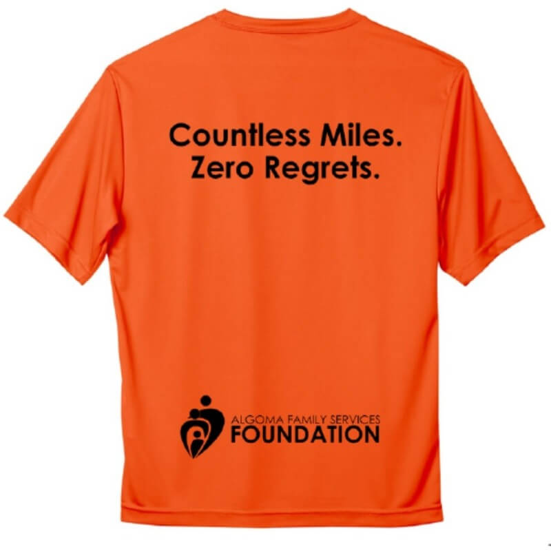 Shirt Back with "Countless Miles. Zero Regrets."