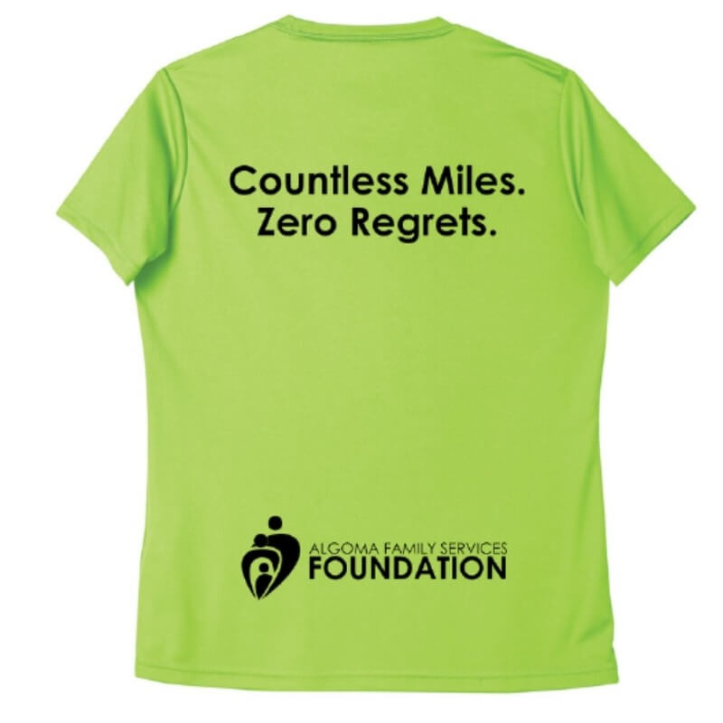 Shirt Back with "Countless Miles. Zero Regrets."