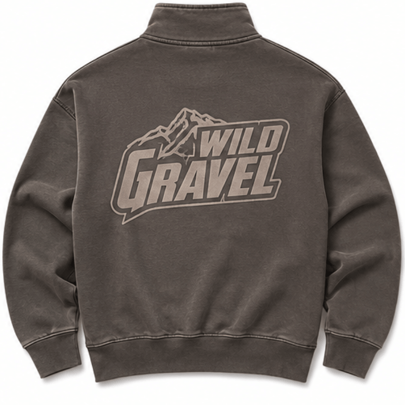 Men's Relax Faded Half Zip – Faded Grey Back