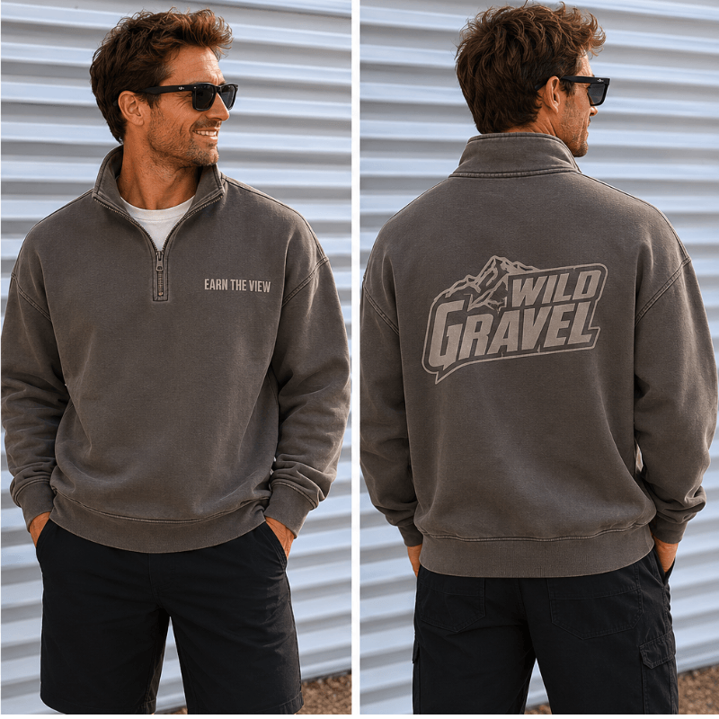 Men's Relax Faded Half Zip – Faded Grey Model