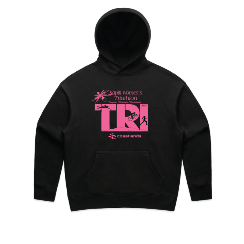 Black Hoodie with Pink Logo