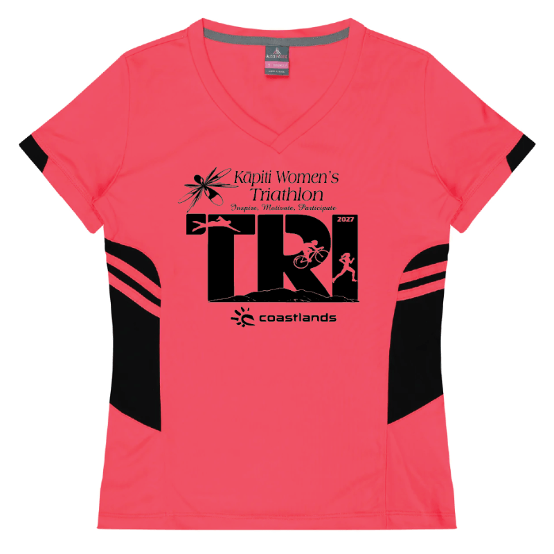 Active T-shirt - Pink with black panels