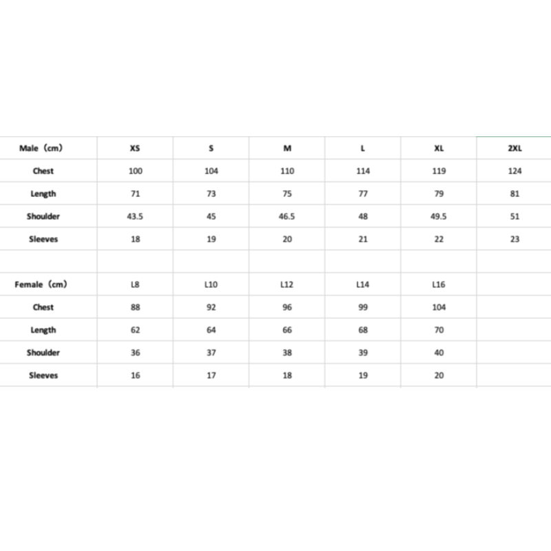 size chart