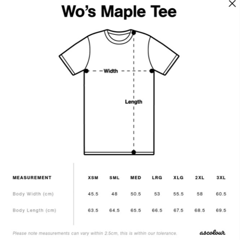 Size chart 