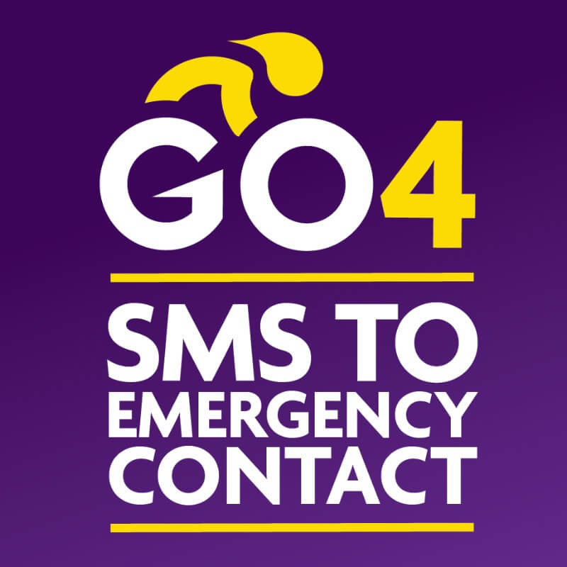 Your emergency contact will receive a SMS message as you pass timing points on course.