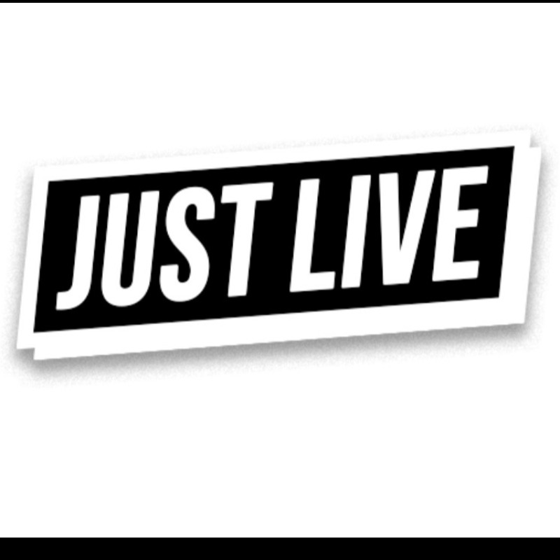 Just Live white text