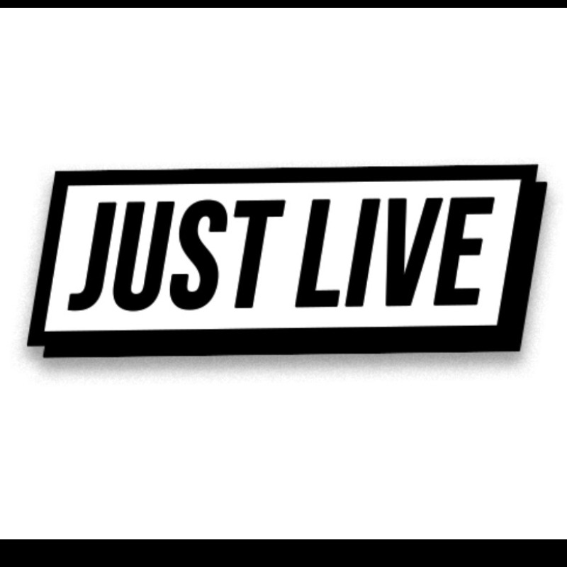 Just Live black text