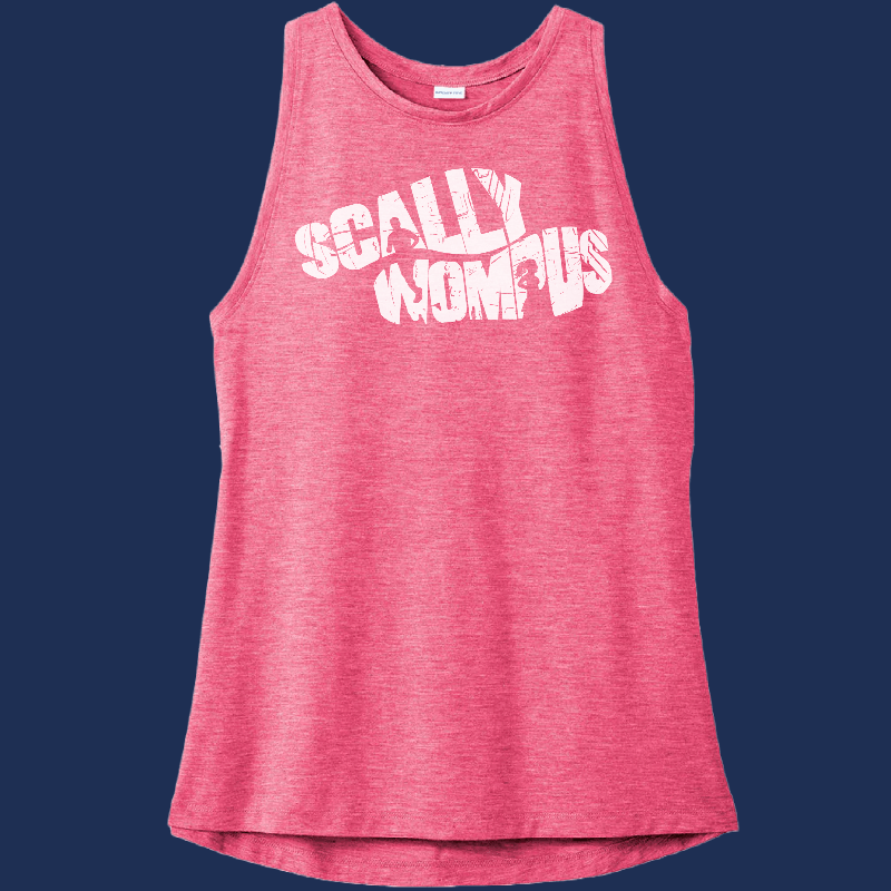 Ladies Tri-Blend Scallywompus Wicking Pink Tank
