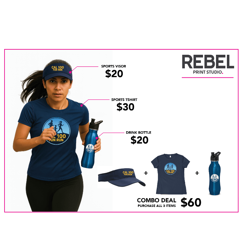 Combo Deal - Event T-Shirt, Visor, & Water Bottle