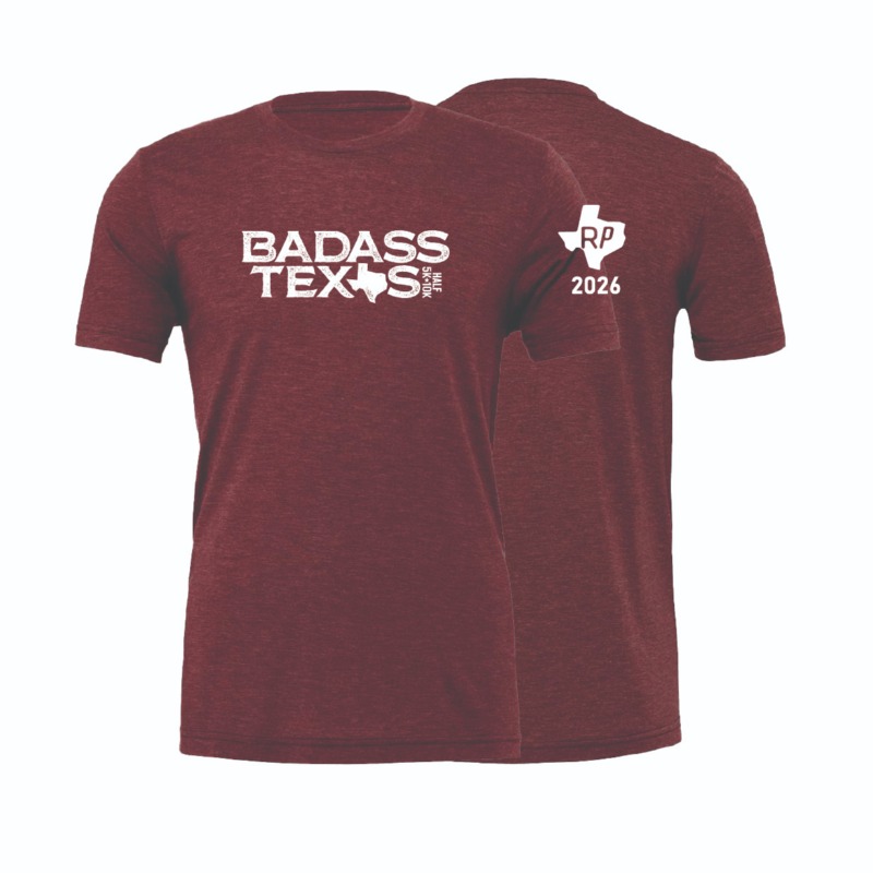 Soft, lightweight, and built for everyday wear. This tri-blend tee features the Badass Texas graphic on the front with an RP Texas 2026 hit on the back. Comfortable, breathable, and perfect for race weekend or casual wear.