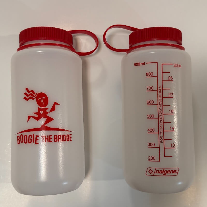  32oz Nalgene Water Bottle, featuring our iconic Boogie Girl.  Crafted from super lightweight High Density Polyethylene (HDPE) material, this original Nalgene bottle is always a favorite among outdoor devotees. The wide mouth design makes it easy to fill,