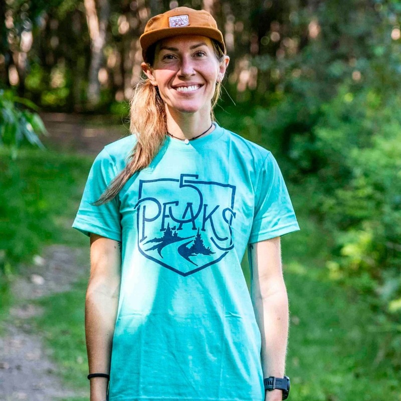 5 Peaks T-Shirt - Mint and Navy
