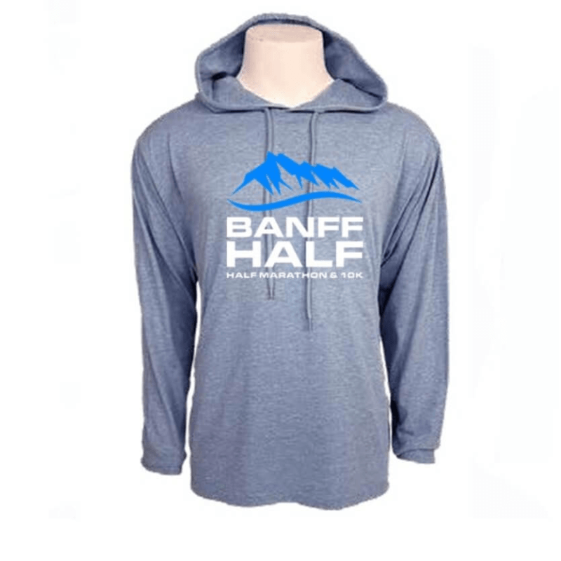 Light weight poly long sleeve hoody in Denim blue color