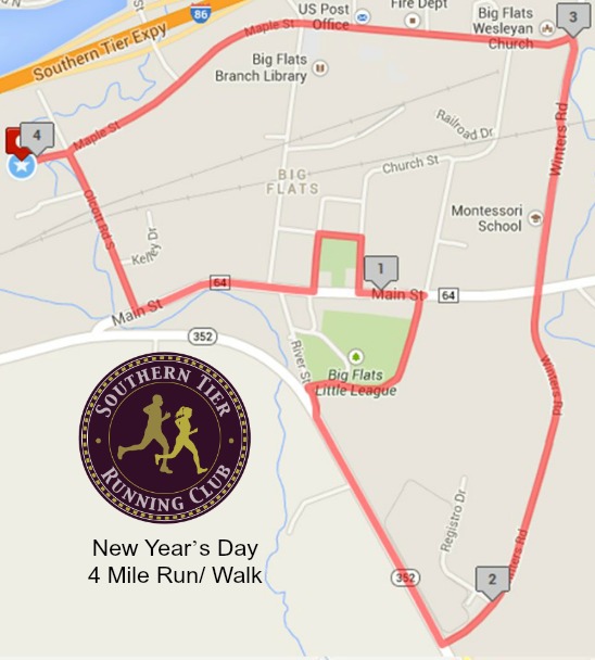 2016 — NEW YEAR'S DAY 4 MILE RUN/WALK — Race Roster — Registration