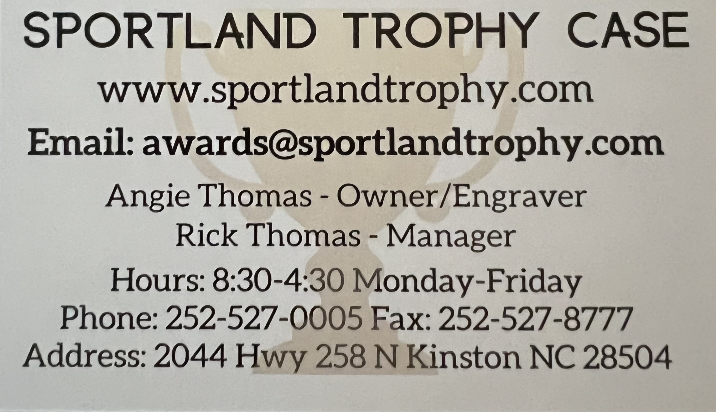 Sportland Trophy Case
